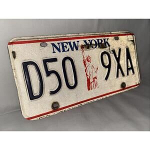 1986 New York License Plate Pair # D509xa